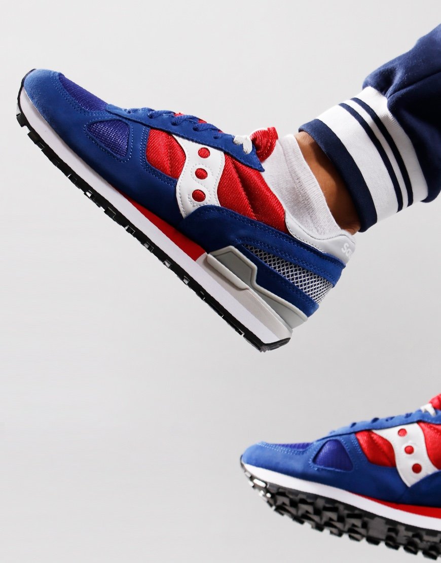 Saucony Shadow OG Trainers Blue/Grey/Magenta Terraces Menswear