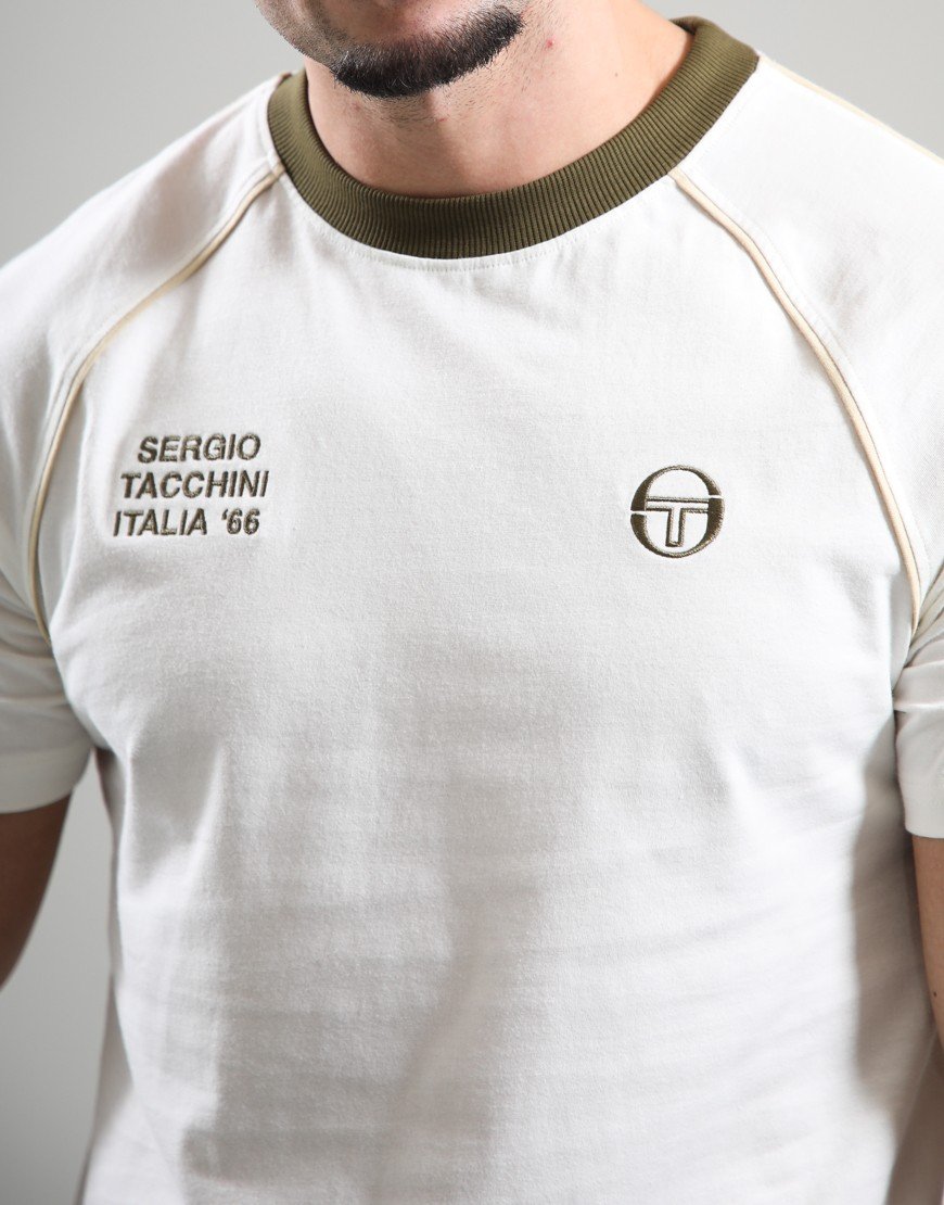 Sergio Tacchini Ghibli Davis T-Shirt Gardenia/Dark Olive/Mojave Desert