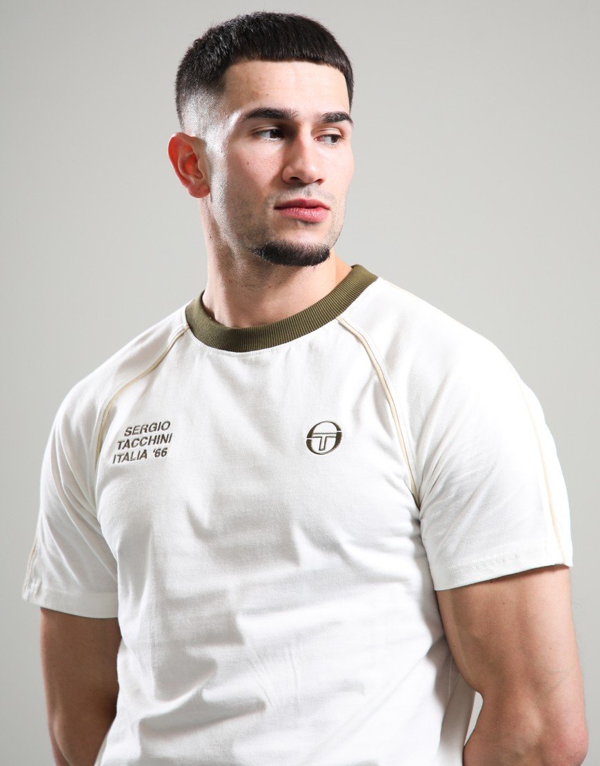 Sergio Tacchini Ghibli Davis T-Shirt Gardenia/Dark Olive/Mojave Desert