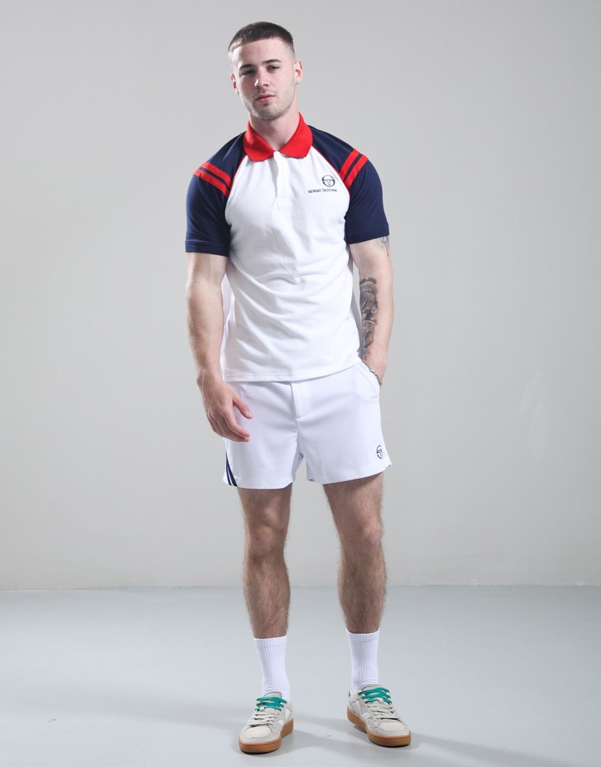 Sergio Tacchini Cortona Polo Shirt White/Maritime Blue