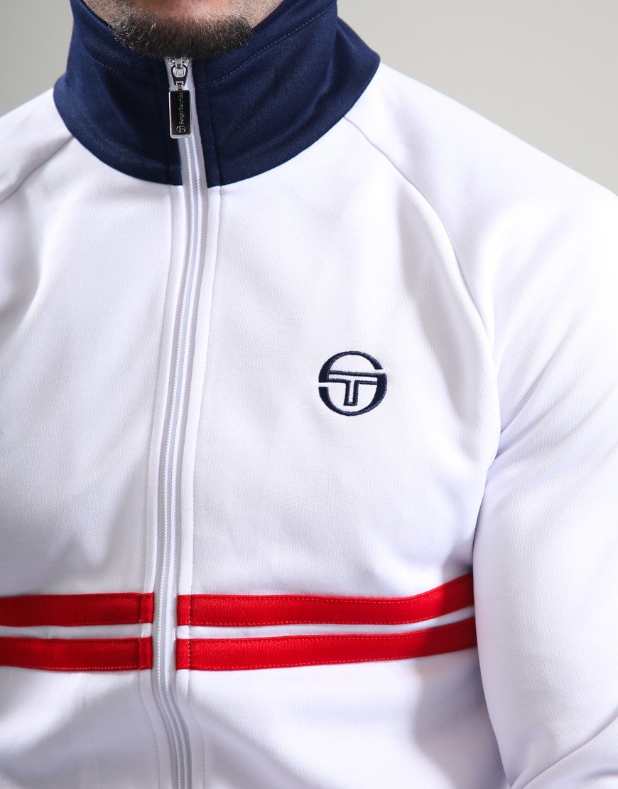 Sergio Tacchini Dallas Track Top White/Maritime Blue/Adrenaline Rush