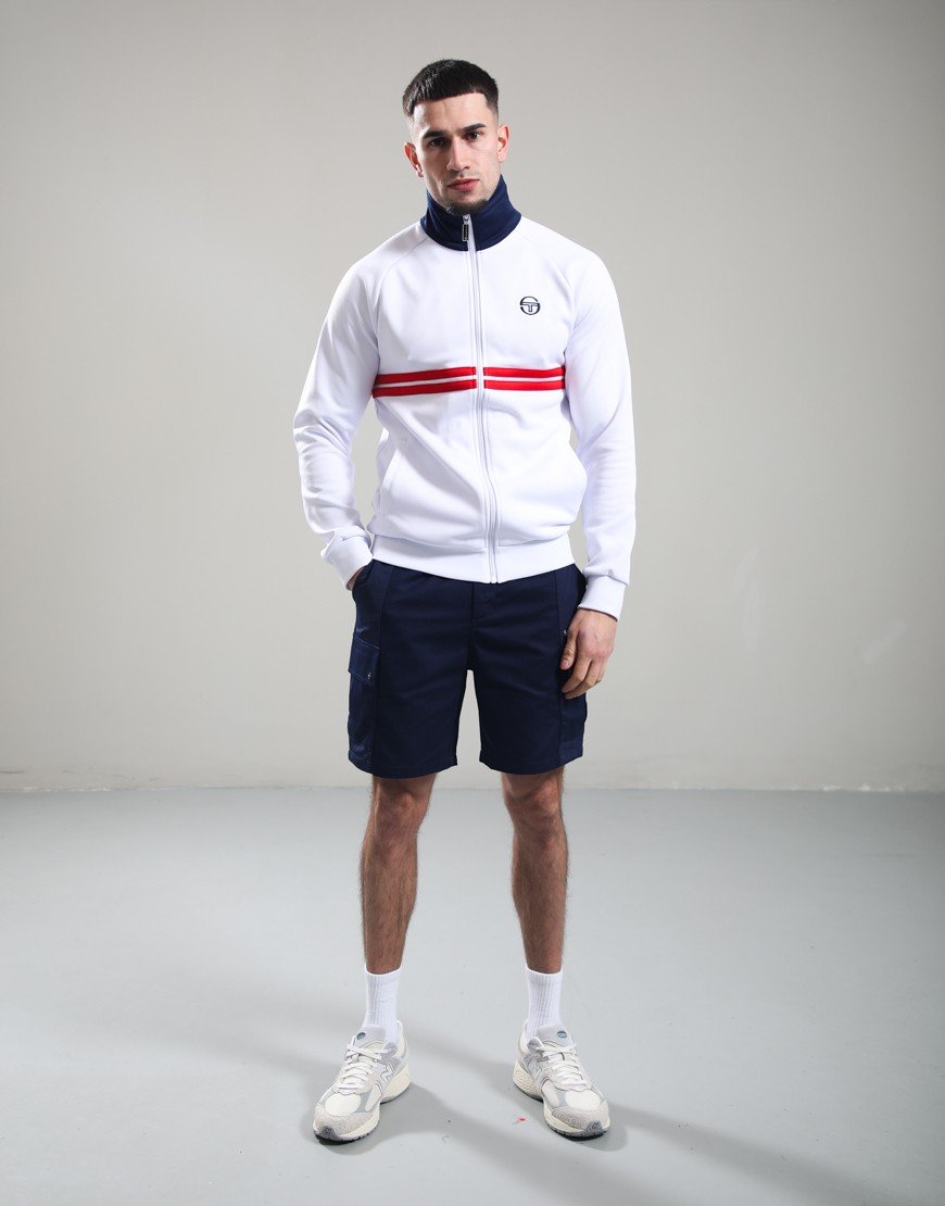 Sergio Tacchini Dallas Track Top White/Maritime Blue/Adrenaline Rush
