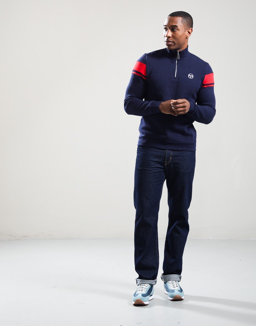 Sergio Tacchini Damarindo Quarter Zip Sweat Maritime Blue