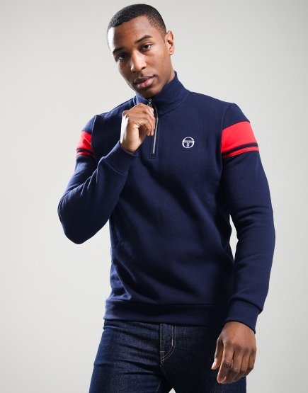 Sergio Tacchini Damarindo Quarter Zip Sweat Maritime Blue