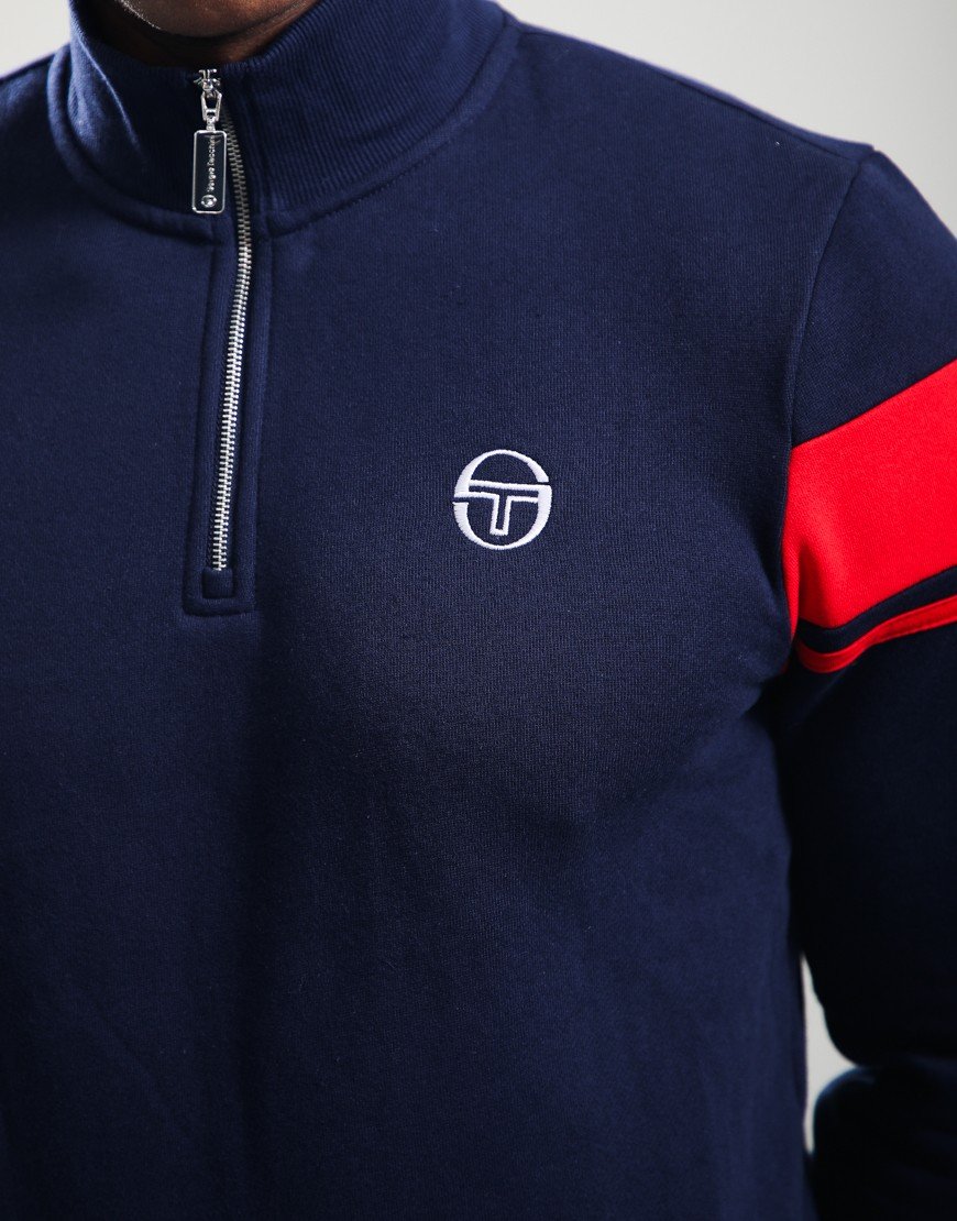 Sergio Tacchini Damarindo Quarter Zip Sweat Maritime Blue