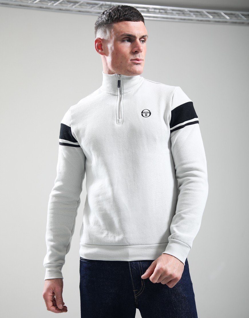 Sergio Tacchini Damarindo Quarter Zip Sweat Glacier Grey/Black