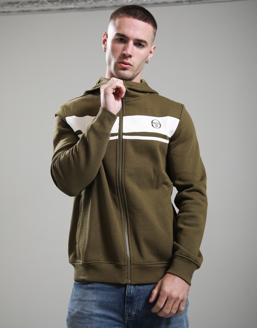 Sergio Tacchini Damarindo Hoodie Dark Olive/Gardenia