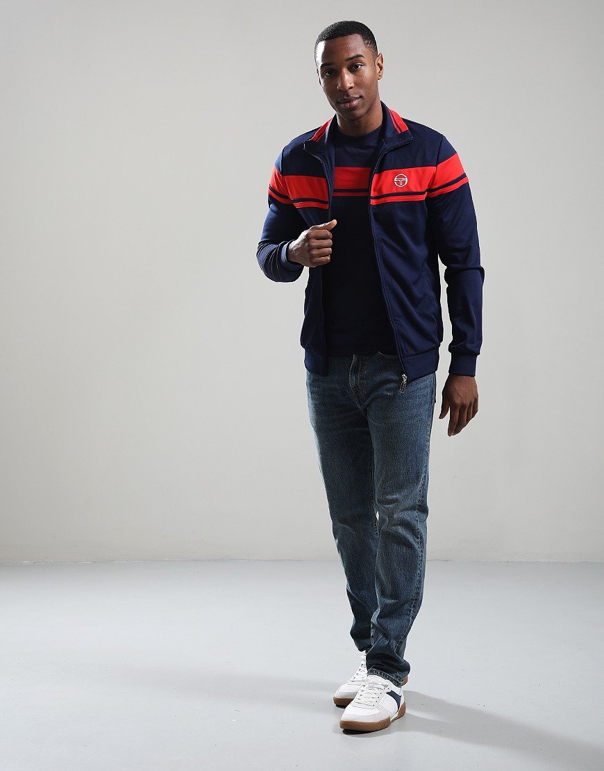 Sergio Tacchini Damarindo Track Top Maritime Blue/Adrenaline
