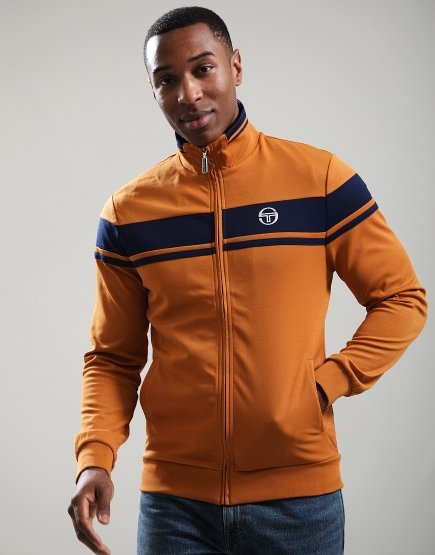 Sergio Tacchini Damarindo Track Top Pumpkin/Maritime Blue