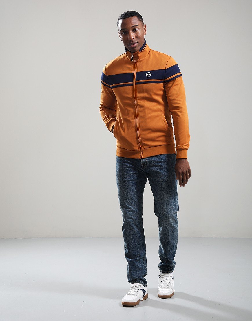 Sergio Tacchini Damarindo Track Top Pumpkin/Maritime Blue