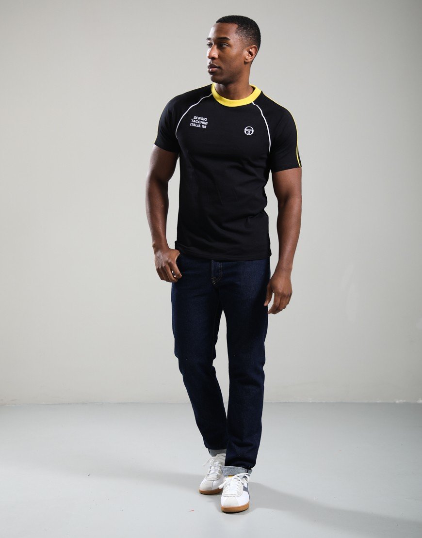 Sergio Tacchini Ghibli Davis T-Shirt Black/Mango Mint/White