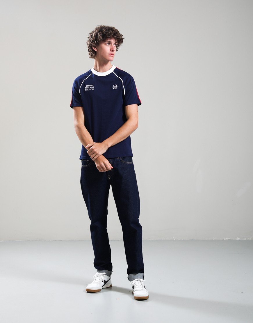 Sergio Tacchini Ghibli Davis T-Shirt Maritime Blue/Adrenaline Rush/White