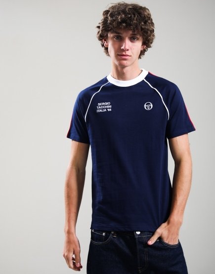 Sergio Tacchini Ghibli Davis T-Shirt Maritime Blue/Adrenaline Rush/White