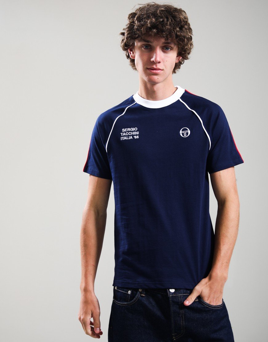 Sergio Tacchini Ghibli Davis T-Shirt Maritime Blue/Adrenaline Rush/White