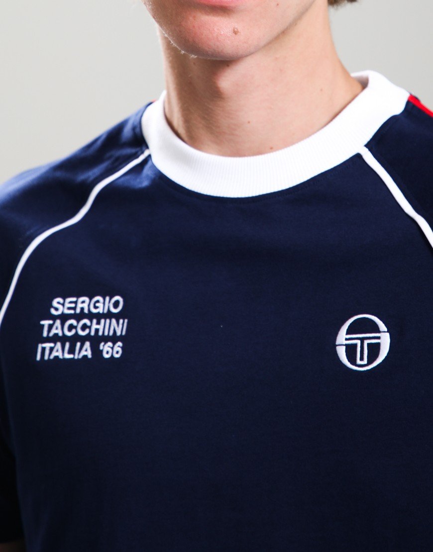 Sergio Tacchini Ghibli Davis T-Shirt Maritime Blue/Adrenaline Rush/White