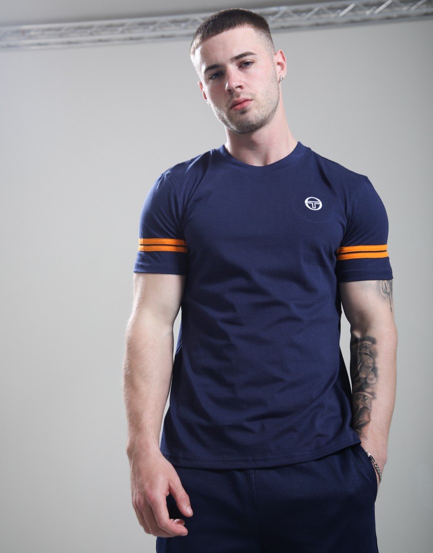 Sergio Tacchini Grello T-Shirt Maritime Blue/Orange Pepper