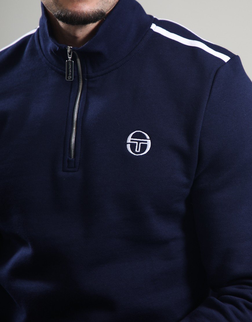 Sergio Tacchini Locchi 1/4 Zip Sweat Maritime Blue/White
