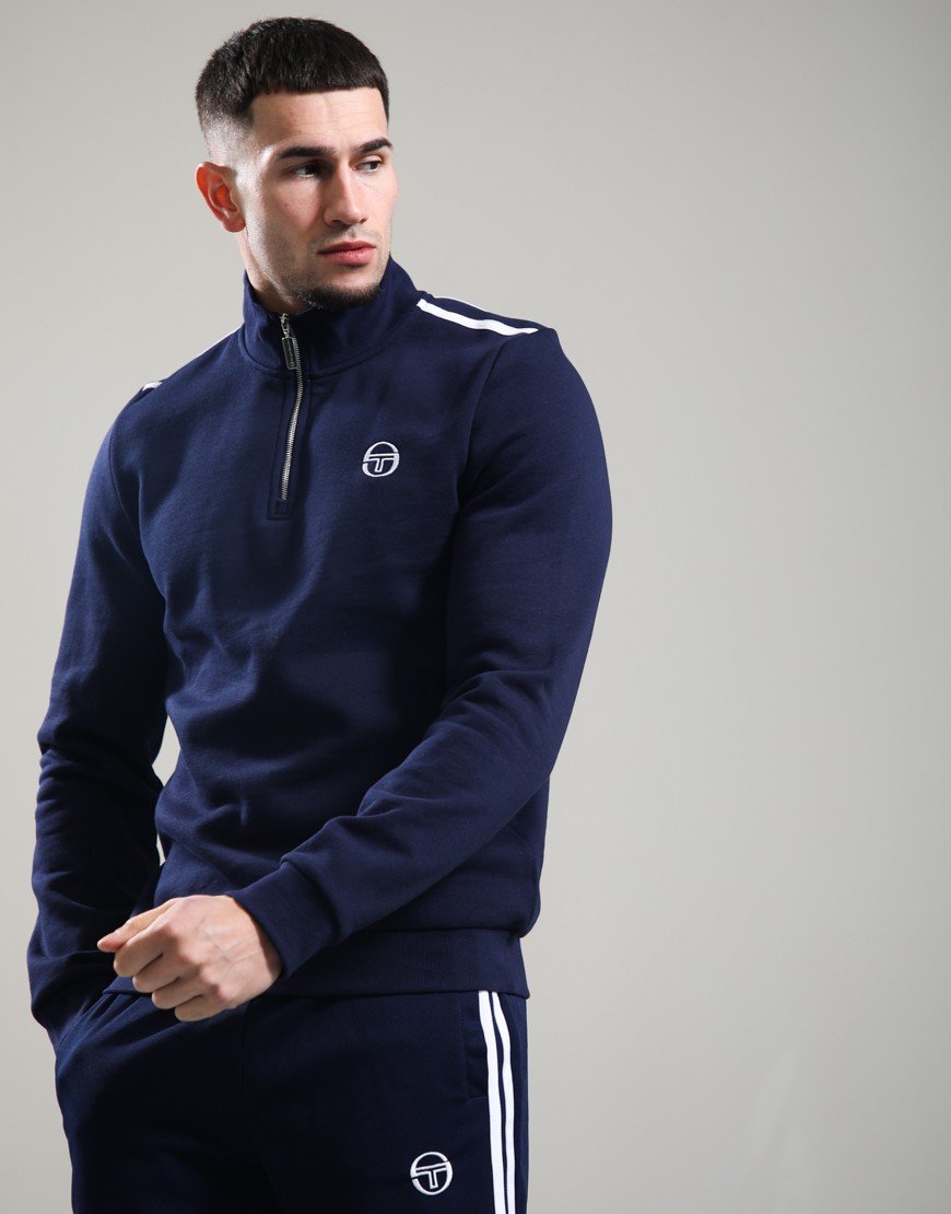 Sergio Tacchini Locchi 1/4 Zip Sweat Maritime Blue/White