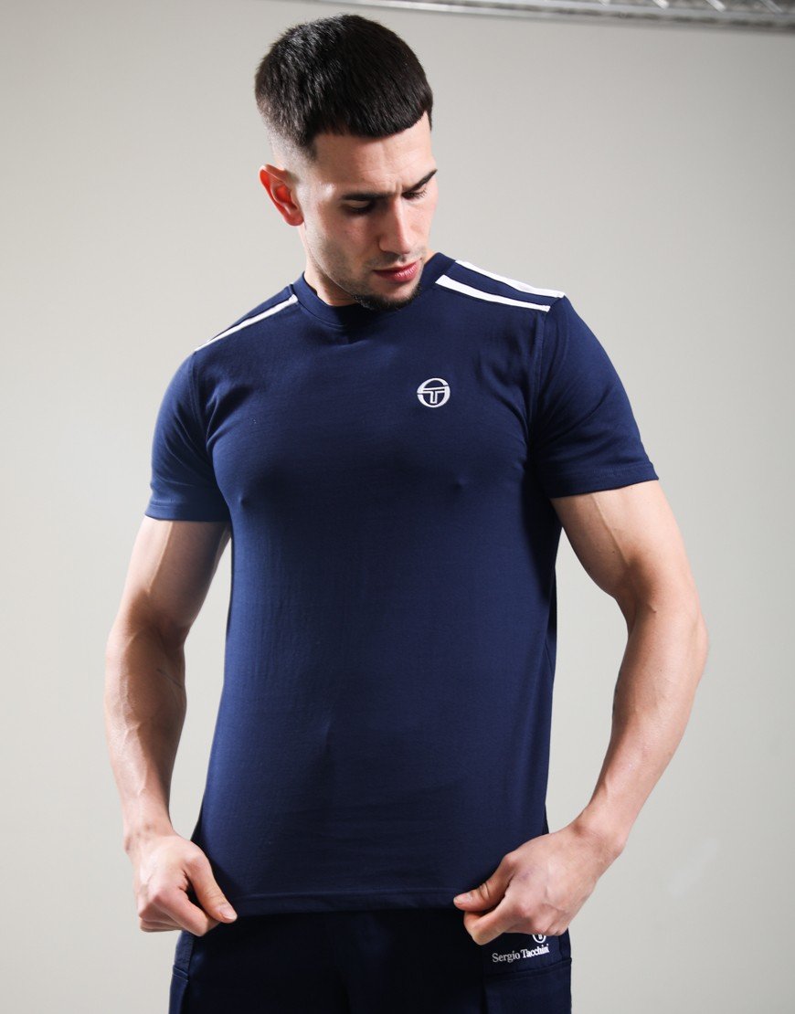 Sergio Tacchini Locchi T-Shirt Maritime Blue/White