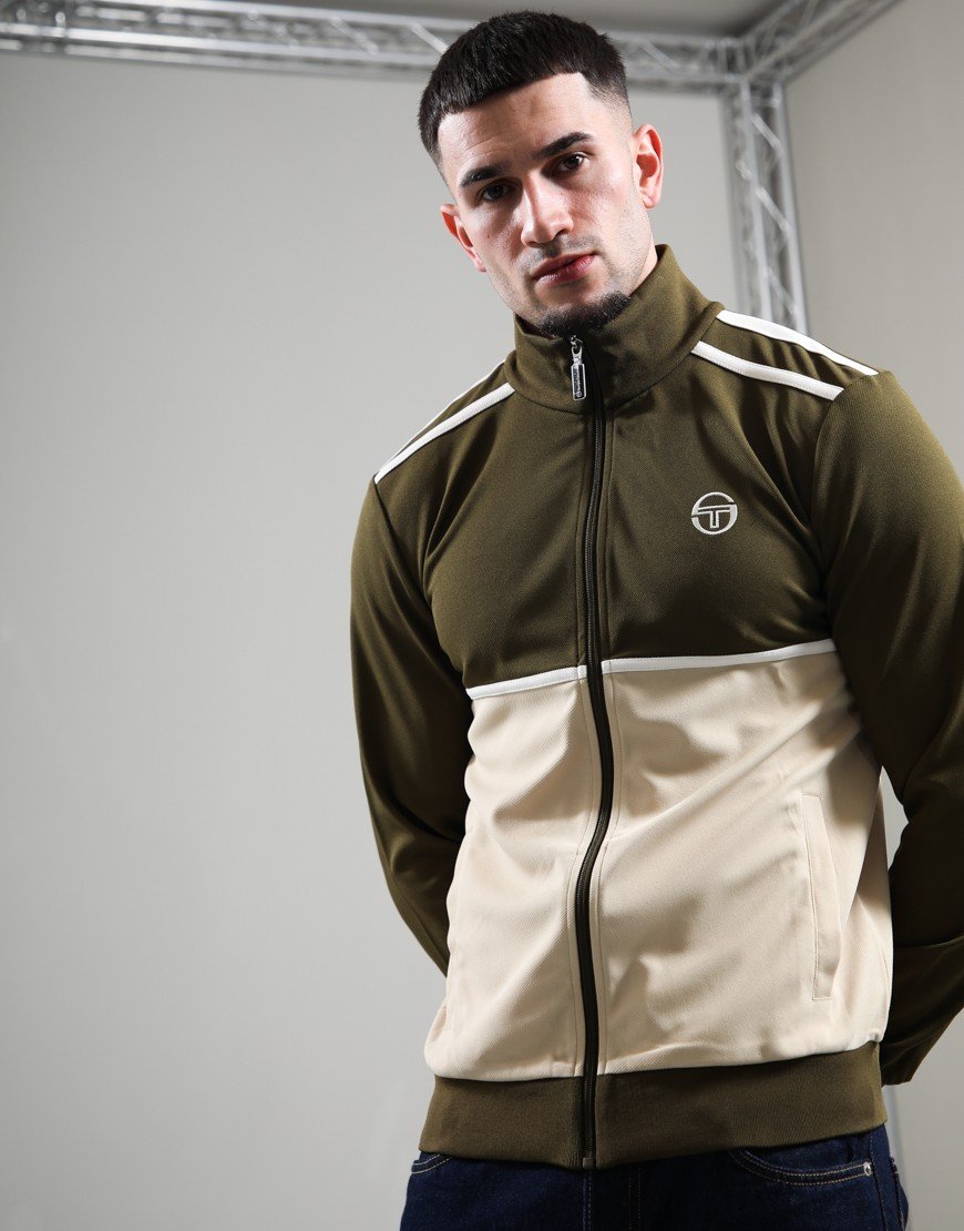 Sergio Tacchini Locchi Track Top Dark Olive/Mojave Desert/Gardenia