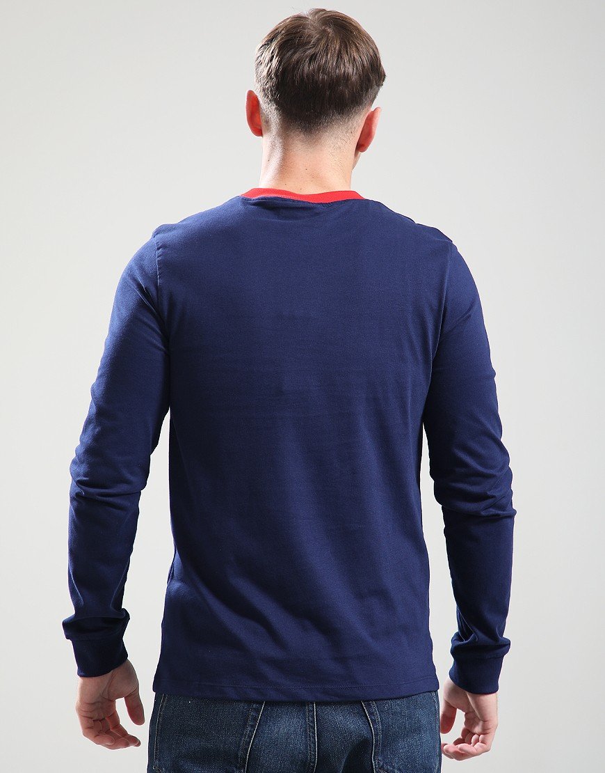 Sergio Tacchini Long Sleeve Supermac T-Shirt Blue/White/Adrenaline Rush