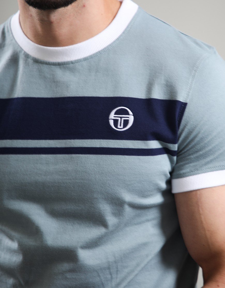 Sergio Tacchini Master T-Shirt Lead/Maritime Blue/White