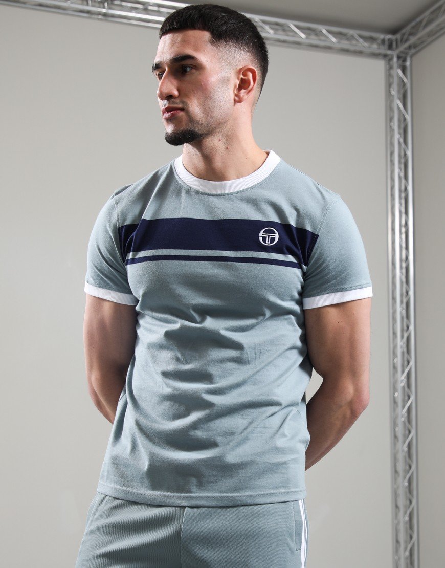 Sergio Tacchini Master T-Shirt Lead/Maritime Blue/White