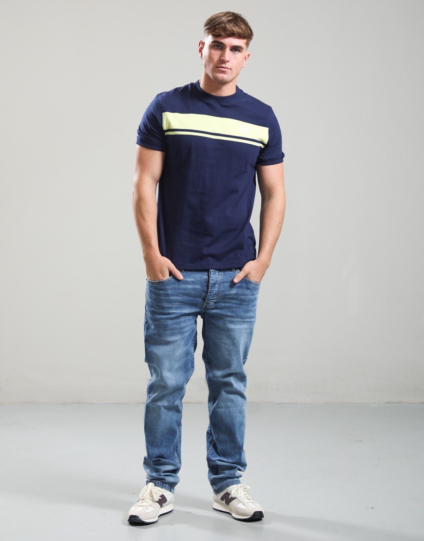 Sergio Tacchini Master T-Shirt Maritime Blue/Celery Green