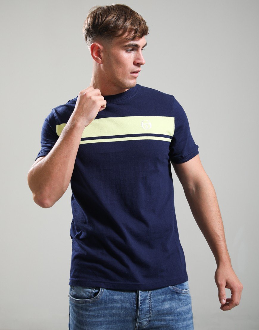 Sergio Tacchini Master T-Shirt Maritime Blue/Celery Green