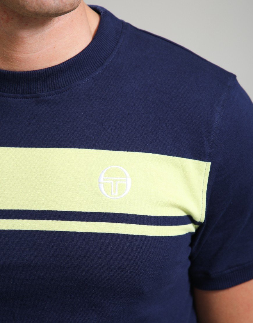 Sergio Tacchini Master T-Shirt Maritime Blue/Celery Green