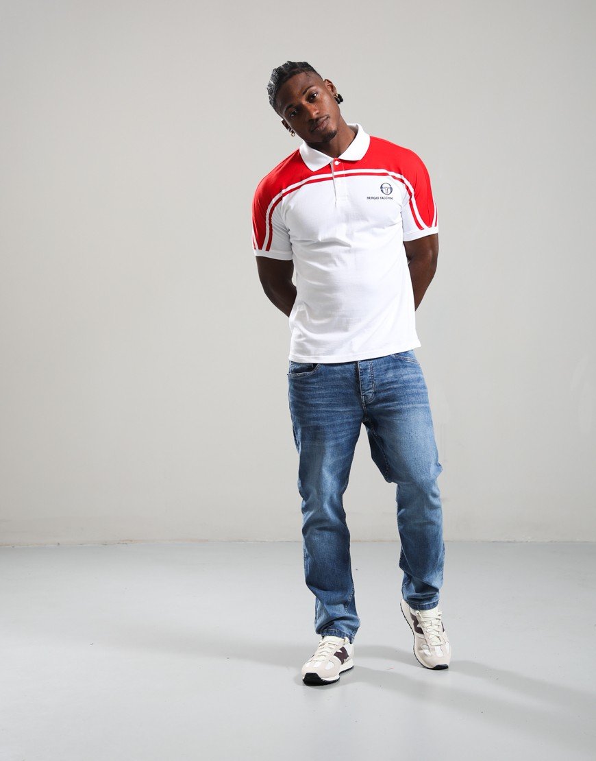 Sergio Tacchini N-Y Line Polo Shirt White/Adrenaline Rush
