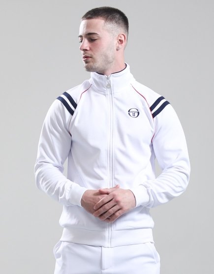 Sergio Tacchini New Cortona Track Top White/Maritime Blue