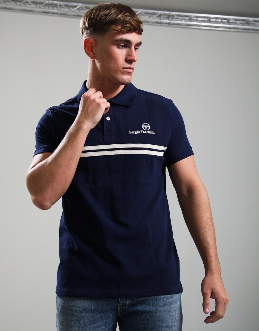 Sergio Tacchini New Supermac Polo Shirt Maritime Blue/Peyote