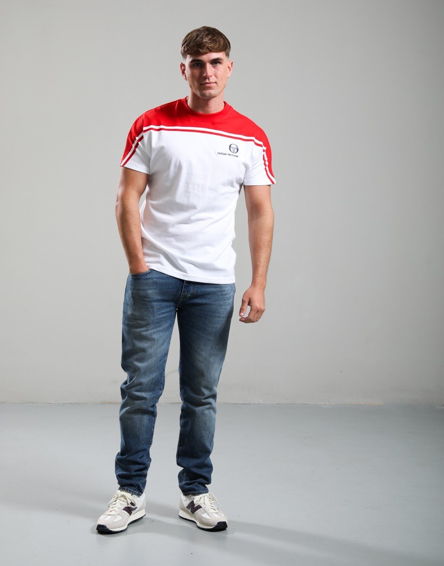 Sergio Tacchini New Young Line T-Shirt White/Adrenaline Rush
