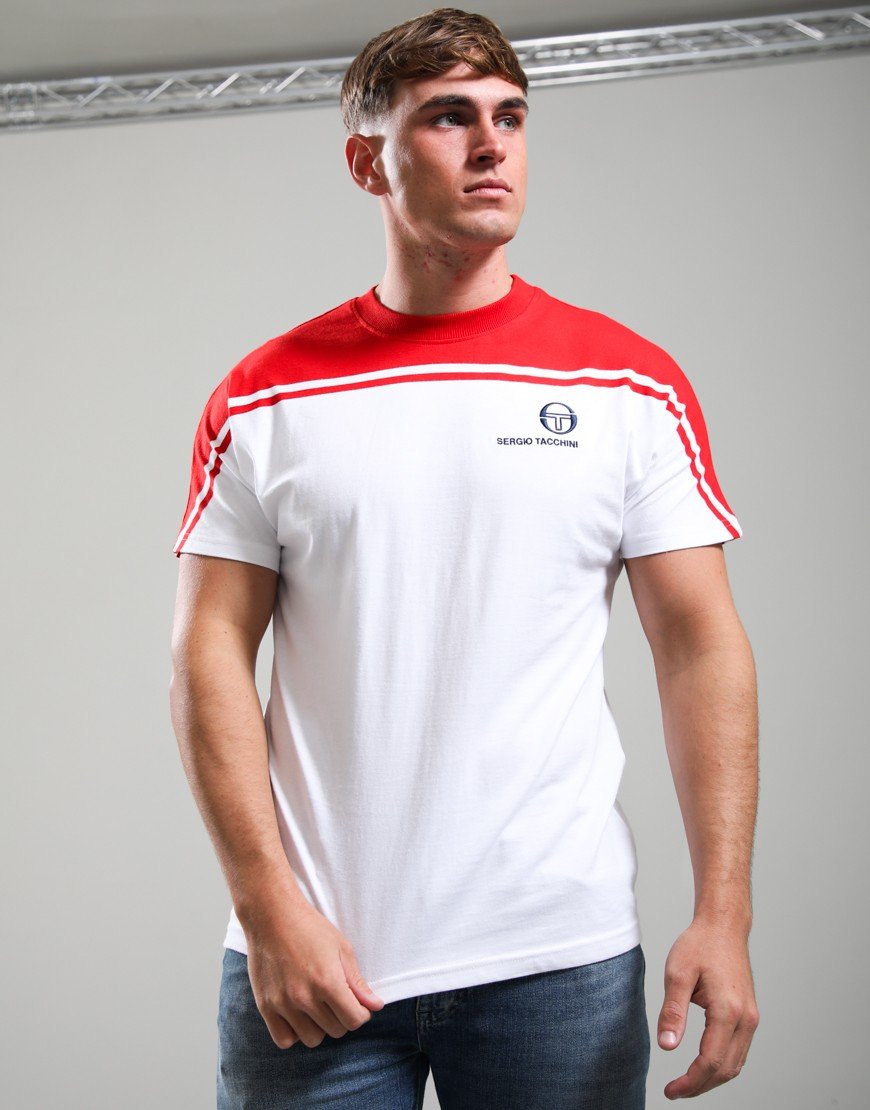 Sergio Tacchini New Young Line T-Shirt White/Adrenaline Rush