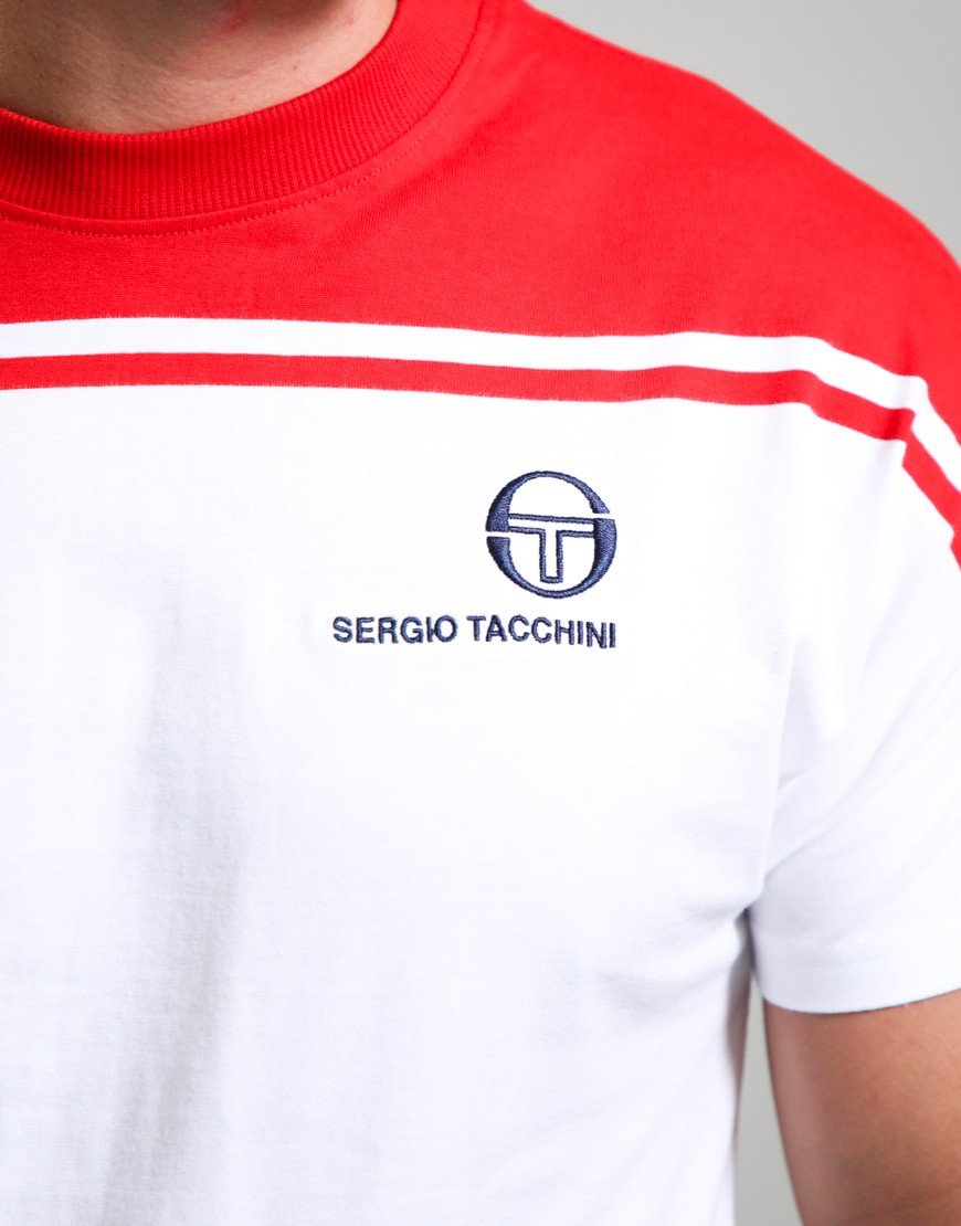 Sergio Tacchini New Young Line T-Shirt White/Adrenaline Rush