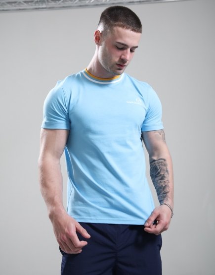 Sergio Tacchini Rainer T-Shirt Baltic Sea/White Old Gold