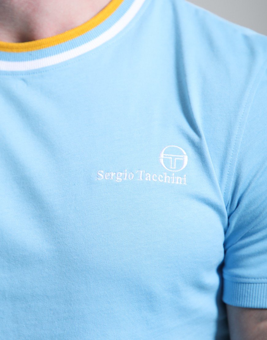 Sergio Tacchini Rainer T-Shirt Baltic Sea/White Old Gold