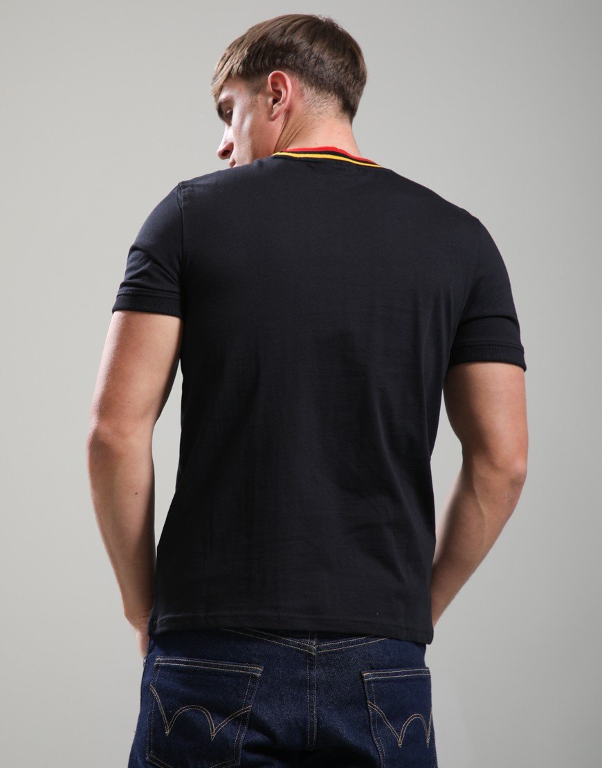 Sergio Tacchini Rainer T-Shirt Black/Old Gold/Adrenaline