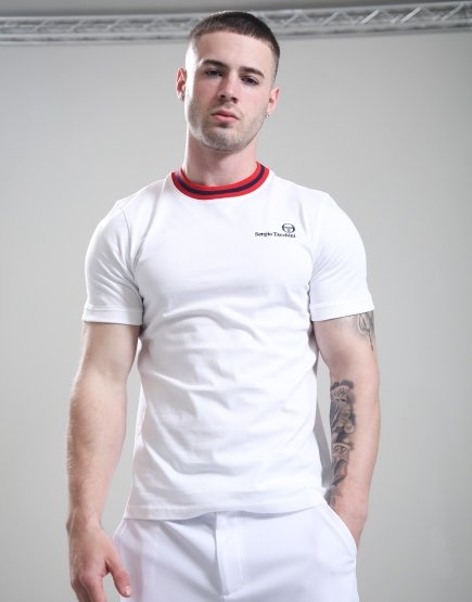 Sergio Tacchini Rainer T-Shirt White/Maritime/Adrenaline