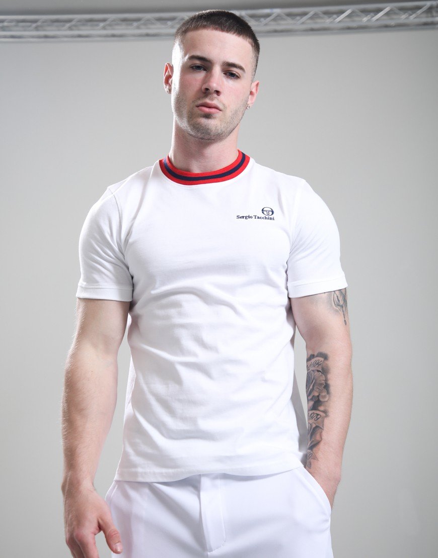 Sergio Tacchini Rainer T-Shirt White/Maritime/Adrenaline