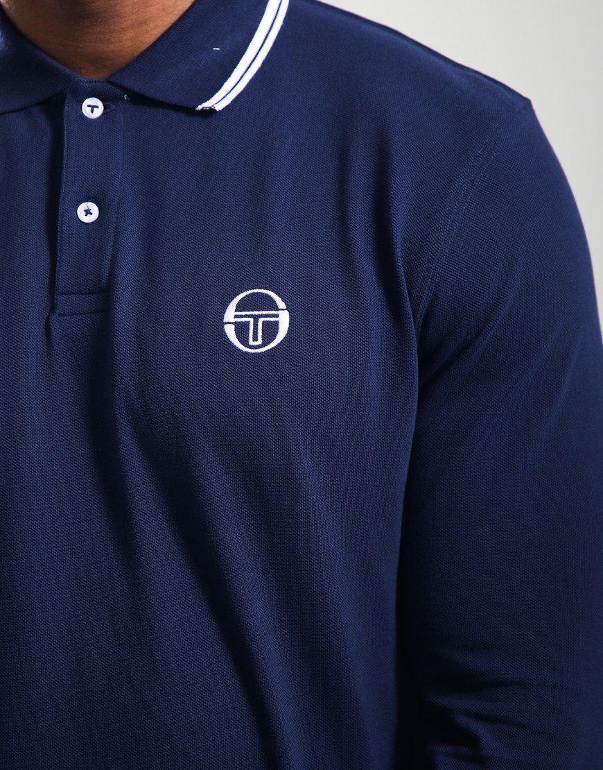 Sergio Tacchini Sergio 020 Long Sleeve Polo Shirt Maritime Blue/White