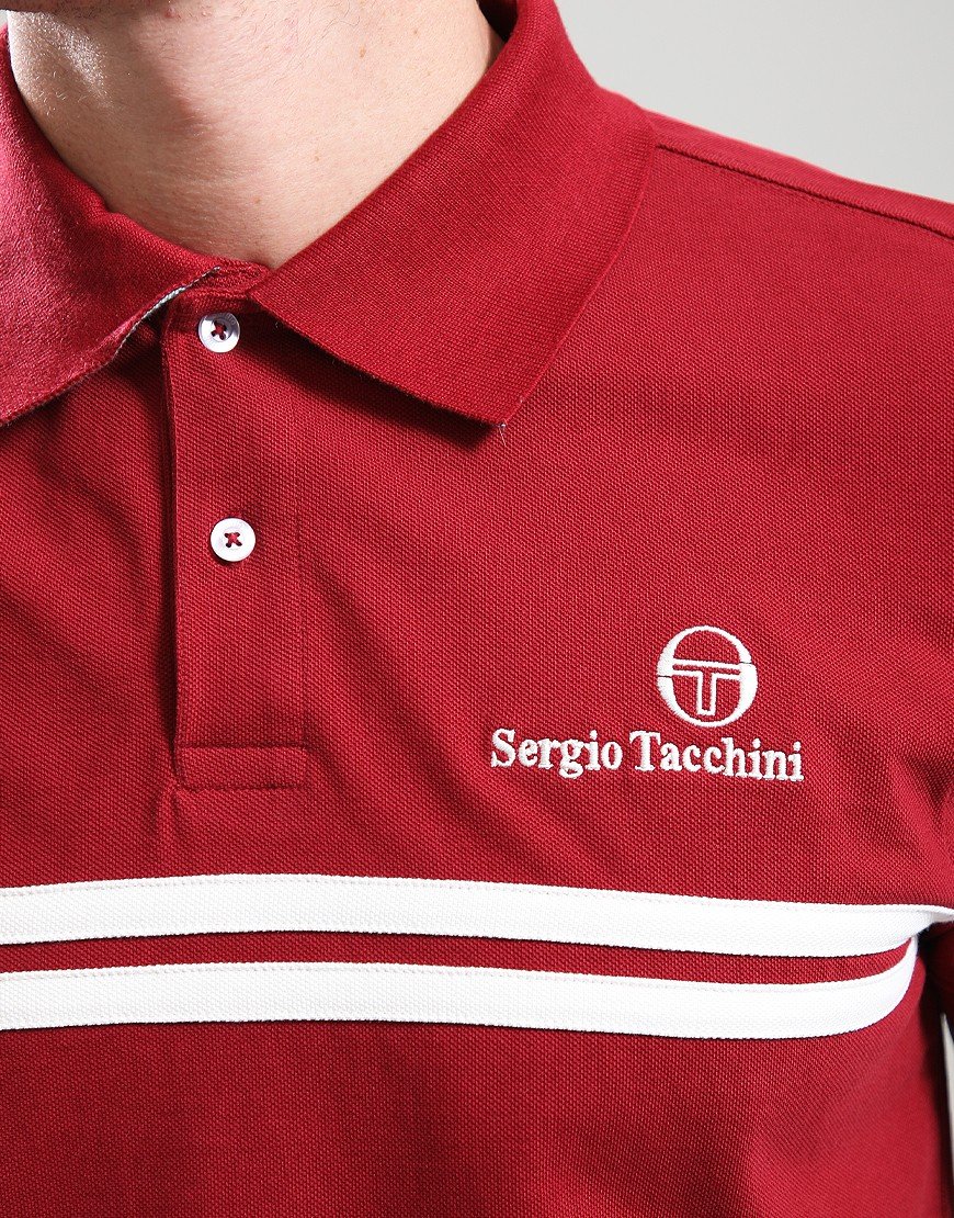 Sergio Tacchini Supermac Polo Shirt Rhubarb/Gardenia/Blue