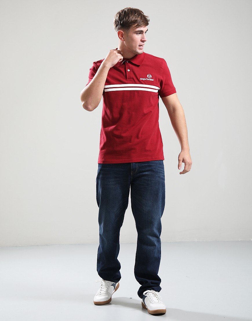 Sergio Tacchini Supermac Polo Shirt Rhubarb/Gardenia/Blue