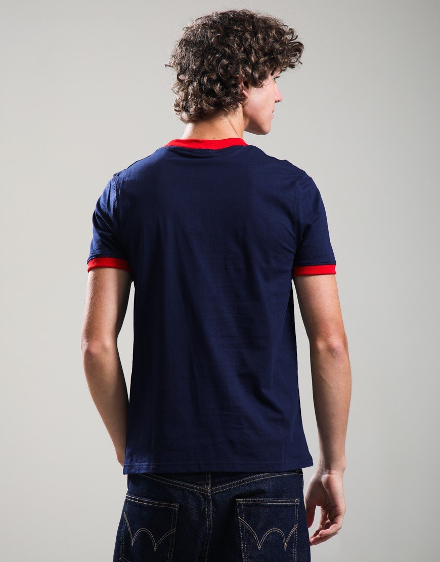 Sergio Tacchini Supermac T-Shirt Maritime Blue/Adrenaline Rush/White