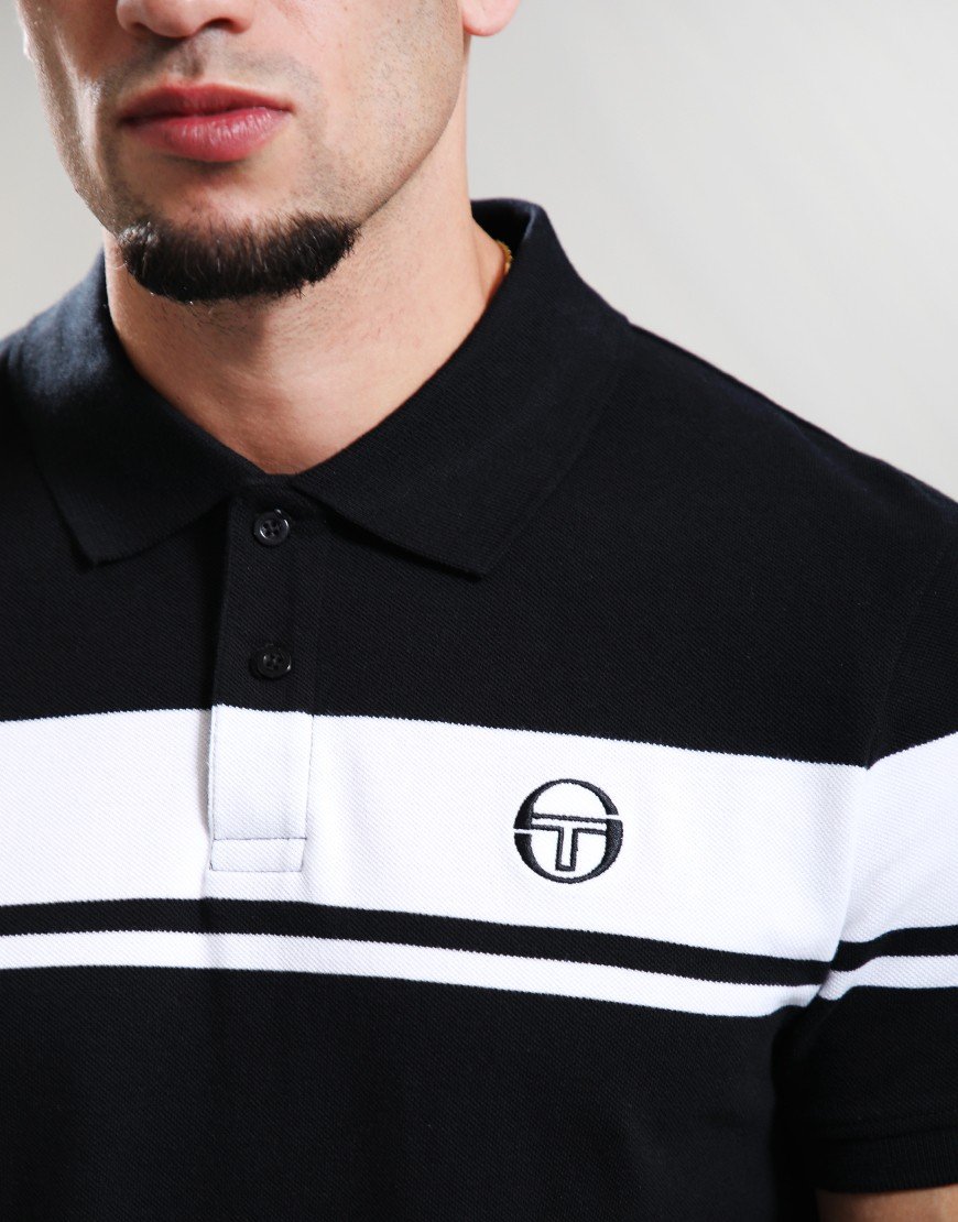 Sergio Tacchini Young Line Polo Shirt Black/White Sergio Tacchini Young Line Polo Shirt Black/White