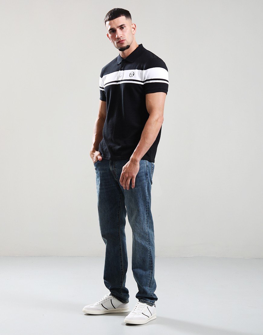 Sergio Tacchini Young Line Polo Shirt Black/White Sergio Tacchini Young Line Polo Shirt Black/White