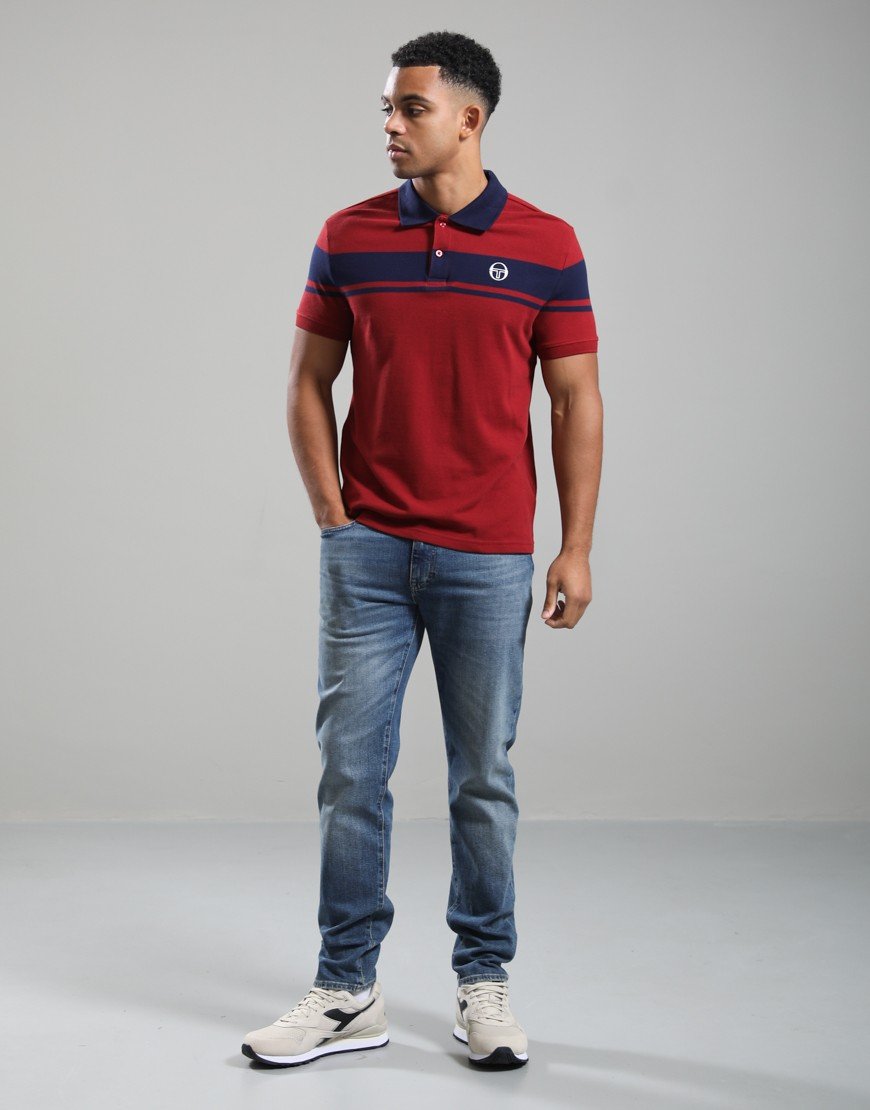 Sergio Tacchini Young Line Polo Shirt Merlot/Maritime Blue