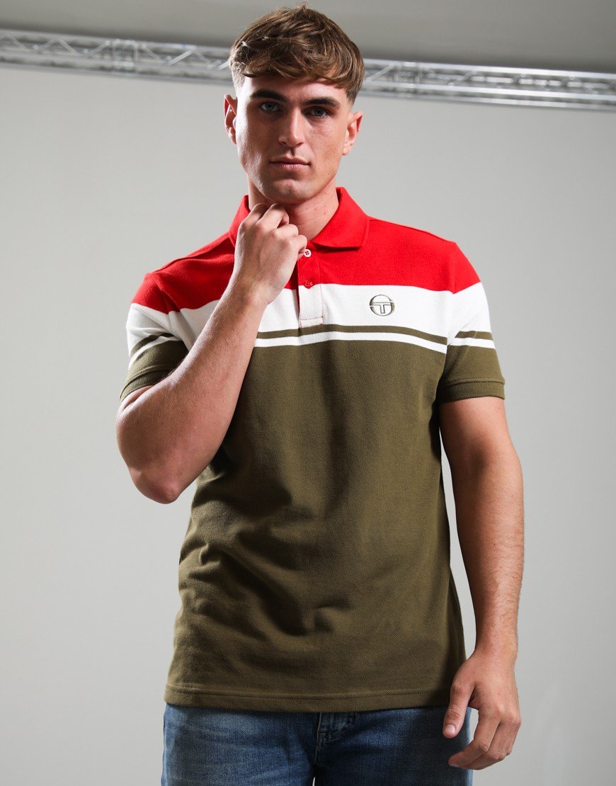 Sergio Tacchini Young Line Polo Shirt Adrenaline Rush/Gardenia/Dark Olive