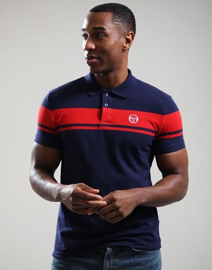 Sergio Tacchini Young Line Polo Shirt Maritime Blue/Adrenaline
